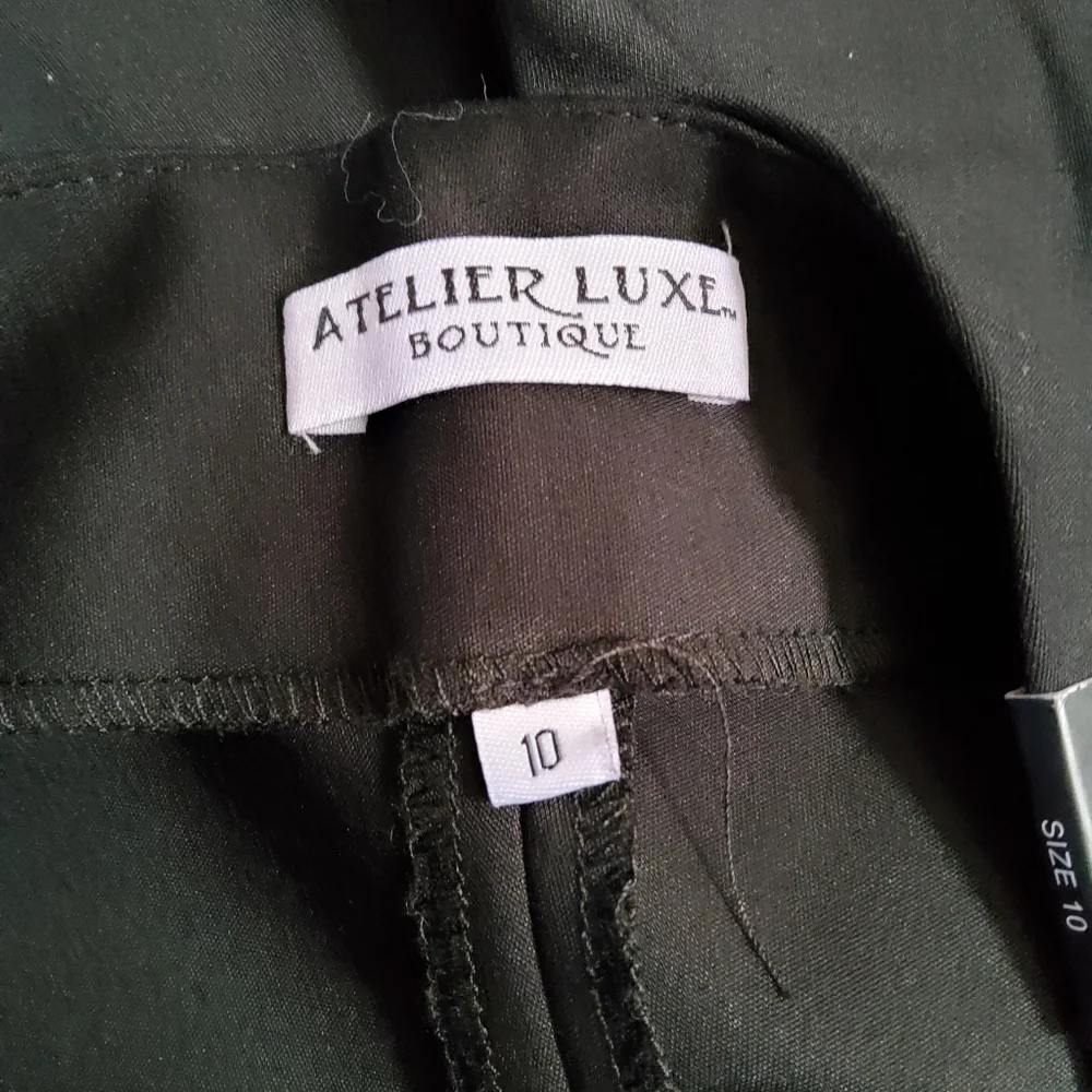 New Atelier Luxe Black Ankle Crop Pants Size 10 - Picture 7 of 9